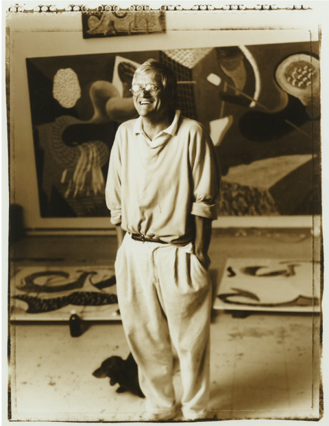 David with Stanley at his studio in Los Angeles